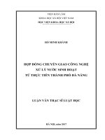 Hợp đồng chuyển giao công nghệ xử lý nước sinh hoạt từ thực tiễn thành phố đà nẵng