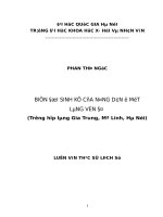 Biến đổi sinh kế của nông dân ở một làng ven đô: Trường hợp làng Gia Trung, Mê Linh, Hà Nội