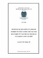 Đánh giá sự hài lòng của doanh nghiệp về chất lượng thủ tục hải quan điện tử tại chi cục hải quan cửa khẩu cảng cái mép 