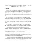 Phân tích và đánh giá chiến lược marketing sản phẩm xe ô tô 4 chỗ giữa TOYOTA và xe honda trên thị trường