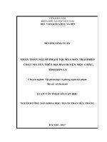 Nhân thân người phạm tội mua bán trái phép chất ma túy trên địa bàn huyện mộc châu, tỉnh sơn la 