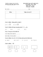 KIỂM TRA ĐỊNH KÌ GIỮA HỌC KÌ I TOÁN L1