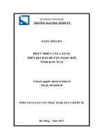 Phát triển cây cao su trên địa bàn huyện ngọc hồi, tỉnh kon tum (tt) 