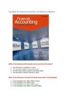 Test bank for financial accounting 11th edition by albrecht 