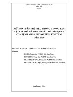 Mức độ tuân thủ việc phòng chống tàn tật tại nhà và một số yếu tố liên quan của bệnh nhân phong tỉnh kon tum năm 2016 