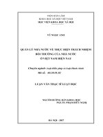 Quản lý nhà nước về thực hiện trách nhiệm bồi thường của Nhà nước ở Việt Nam hiện nay (LV thạc sĩ)