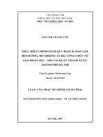 Thực hiện chính sách quy hoạch, đào tạo, bồi dưỡng, bổ nhiệm cán bộ, công chức nữ giai đoạn 2011 – 2016 tại quận thanh xuân, thành phố hà nội