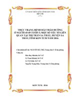 Thực trạng bệnh đái tháo đường ở người 45 69 tuổi và một số yếu tố liên quan tại thị trấn sa thầy, huyện sa thầy, tỉnh kon tum năm 2016 