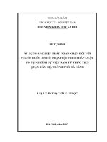Áp dụng các biện pháp ngăn chặn đối với người dưới 18 tuổi phạm tội theo pháp luật tố tụng hình sự Việt Nam từ thực tiễn quận Cẩm Lệ, thành phố Đà Nẵng (LV thạc sĩ)