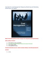 Test bank for cost management measuring monitoring and motivating performance 2nd edition 