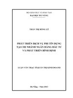 Phát triển dịch vụ phi tín dụng tại chi nhánh NH đầu tư & phát triển Bình Định