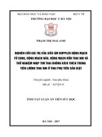 Nghiên cứu giá trị của siêu âm Doppler động mạch tử cung, động mạch não, động mạch rốn thai nhi và thử nghiệm nhịp tim thai không kích thích trong tiên lượng thai nhi ở thai phụ TSG (tt)