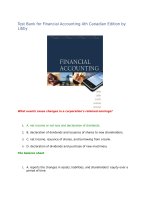 Test bank for financial accounting 4th canadian edition by libby 