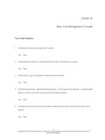 Managerial accounting creating value in a dynamic business environment 10th edition hilton test bank 