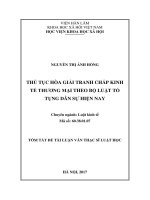 Thủ tục hòa giải tranh chấp kinh tế thương mại theo pháp luật tố tụng dân sự việt nam hiện nay (tt)