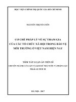 Cơ chế pháp lý về sự tham gia của các tổ chức xã hội trong bảo vệ môi trường ở việt nam hiện nay (tt) 