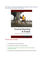 Test bank for financial reporting and analysis using financial accounting information 12th edition 