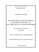 Phát triển dịch vụ ngân hàng điện tử tại ngân hàng TMCP đầu tư và phát triển Việt Nam - chi nhánh Bình Định