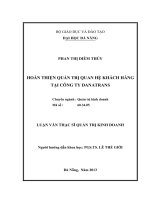 Hoàn thiện quản trị quan hệ khách hàng tại công ty DANATRANS