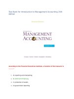 Test bank for introduction to management accounting 15th edition 
