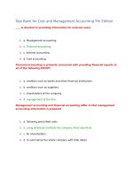 Test bank for cost and management accounting 7th edition 