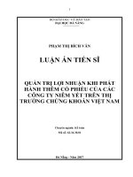 Xây quản trị lợi nhuận khi phát hành thêm cổ phiếu của các công ty niêm yết trên thị trường chứng khoán việt nam 