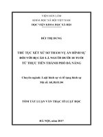 Thủ tục xét xử sơ thẩm vụ án hình sự đối với bị cáo là người dưới 18 tuổi từ thực tiễn thành phố Đà Nẵng (tt)