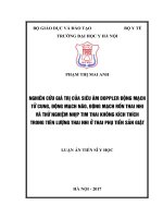 Nghiên cứu giá trị của siêu âm Doppler động mạch tử cung, động mạch não, động mạch rốn thai nhi và thử nghiệm nhịp tim thai không kích thích trong tiên lượng thai nhi ở thai phụ TSG (LA tiến sĩ)