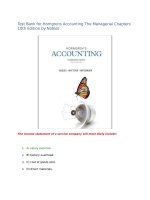 Test bank for horngrens accounting the managerial chapters 10th edition by nobles 