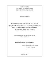 Bảo đảm quyền con người của người bị tạm giữ theo pháp luật tố tụng hình sự Việt Nam từ thực tiễn thành phố Hải Dương, tỉnh Hải Dương