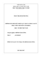 Chính sách thu hút nhân lực chất lượng cao từ thực tiễn Viện Hàn lâm khoa học xã hội Việt Nam (tt)