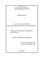 Quản lý nhà nước đối với hoạt động trợ giúp phát lý ở Việt Nam hiện nay