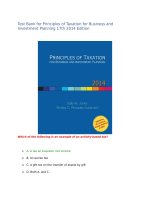 Test bank for principles of taxation for business and investment planning 17th 2014 edition 