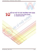 10 đề thi thử vật lý mới có đáp án