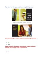Test bank for management accounting 6th canadian 