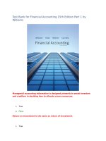 Test bank for financial accounting 15th edition part 1 by williams 