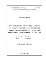 Một số đặc điểm dịch tễ học, lâm sàng và sinh học phân tử của virus Dengue ở bệnh nhân sốt xuất huyết Dengue tại bệnh viện Đa khoa tỉnh Đắk Lắk