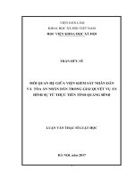 Mối quan hệ giữa Viện kiểm sát nhân dân và Tòa án nhân dân trong giải quyết vụ án hình sự từ thực tiễn tỉnh Quảng Bình (LV thạc sĩ)