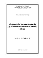 Kế toán hoạt động kinh doanh bất động sản tại các doanh nghiệp kinh doanh bất động sản Việt Nam