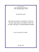 Tội làm giả con dấu, tài liệu của cơ quan, tổ chức trong pháp luật hình sự Việt Nam từ thực tiễn Quận 1, Thành phố Hồ Chí Minh