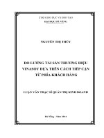 Đo lường tài sản thương hiệu Vinasoy dựa trên cách tiếp cận từ phía khách hàng làm đề tài nghiên cứu.