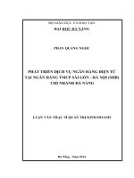 Phát triển dịch vụ ngân hàng điện tử tại Ngân hàng TMCP Sài Gòn - Hà Nội (SHB) - Chi nhánh Đà Nẵng.