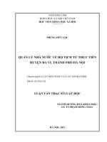 Quản lý nhà nước về hộ tịch từ thực tiễn huyện Ba Vì, Thành phố Hà Nội