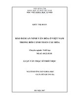 Bảo đảm an ninh văn hóa ở Việt Nam trong bối cảnh toàn cầu hóa