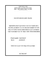 Hợp đồng đào tào nâng cao tay nghề giữa người lao động và doanh nghiệp có vốn đầu tư nước ngoài theo pháp luật lao động Việt Nam hiện nay từ thực tiễn tỉnh Ninh Bình (tt)