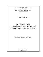Áp dụng án treo theo pháp luật hình sự Việt Nam từ thực tiễn tỉnh Quảng Bình