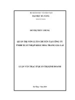 Quản trị vốn luân chuyển tại công ty TNHH xuất nhập khẩu Hoa Trang Gia Lai