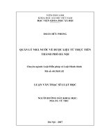 Quản lý nhà nước về dược liệu từ thực tiễn tại thành phố hà nội