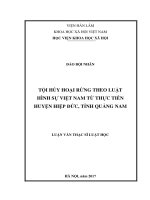 Tội hủy hoại rừng theo luật hình sự việt nam từ thực tiễn huyện hiệp đức, tỉnh quảng nam