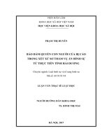 Bảo đảm quyền con người của bị cáo trong xét xử sơ thẩm vụ án hình sự từ thực tiễn tỉnh Hải Dương